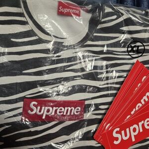 Supreme Zebra Print Crewneck Sweater - Black and White